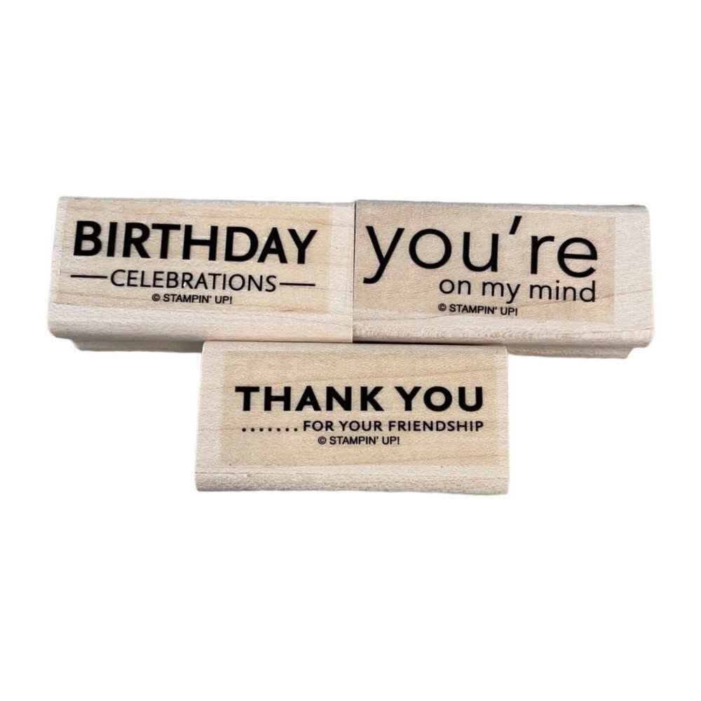 Stampin Up Upsy Daisy Birthday Friendship Greetings‎ Wood Ink Stamp Partial Set